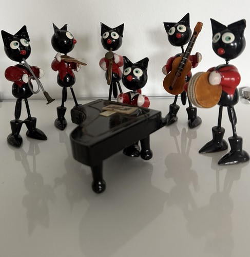 Vintage katzen orchester - vintage, holz